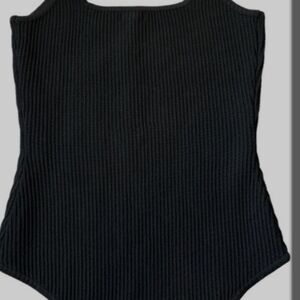 Debut stylish Black Ribbed Bodysuit